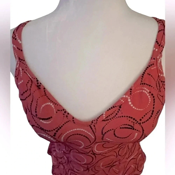 MiracleSuit Spaghetti Strap Spiral Dots Tankini Swimsuit Top V-Neck Size 10 - Picture 3 of 10